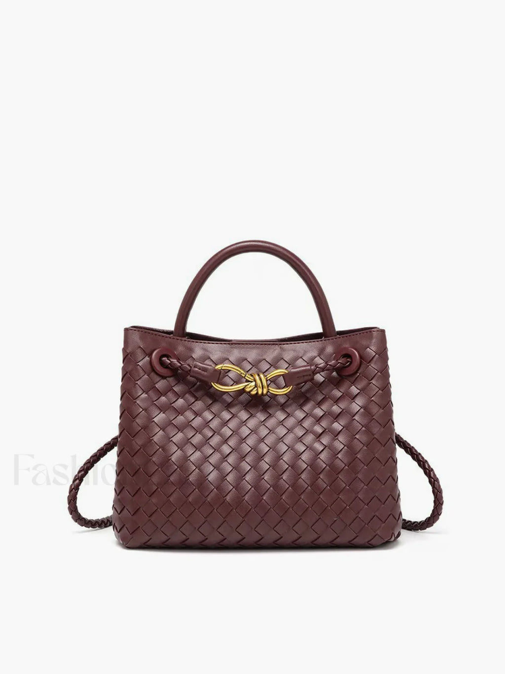 Metal Twist Detail Handle Bag Burgundy / One Size Bag