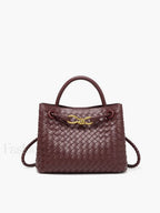 Metal Twist Detail Handle Bag Burgundy / One Size Bag