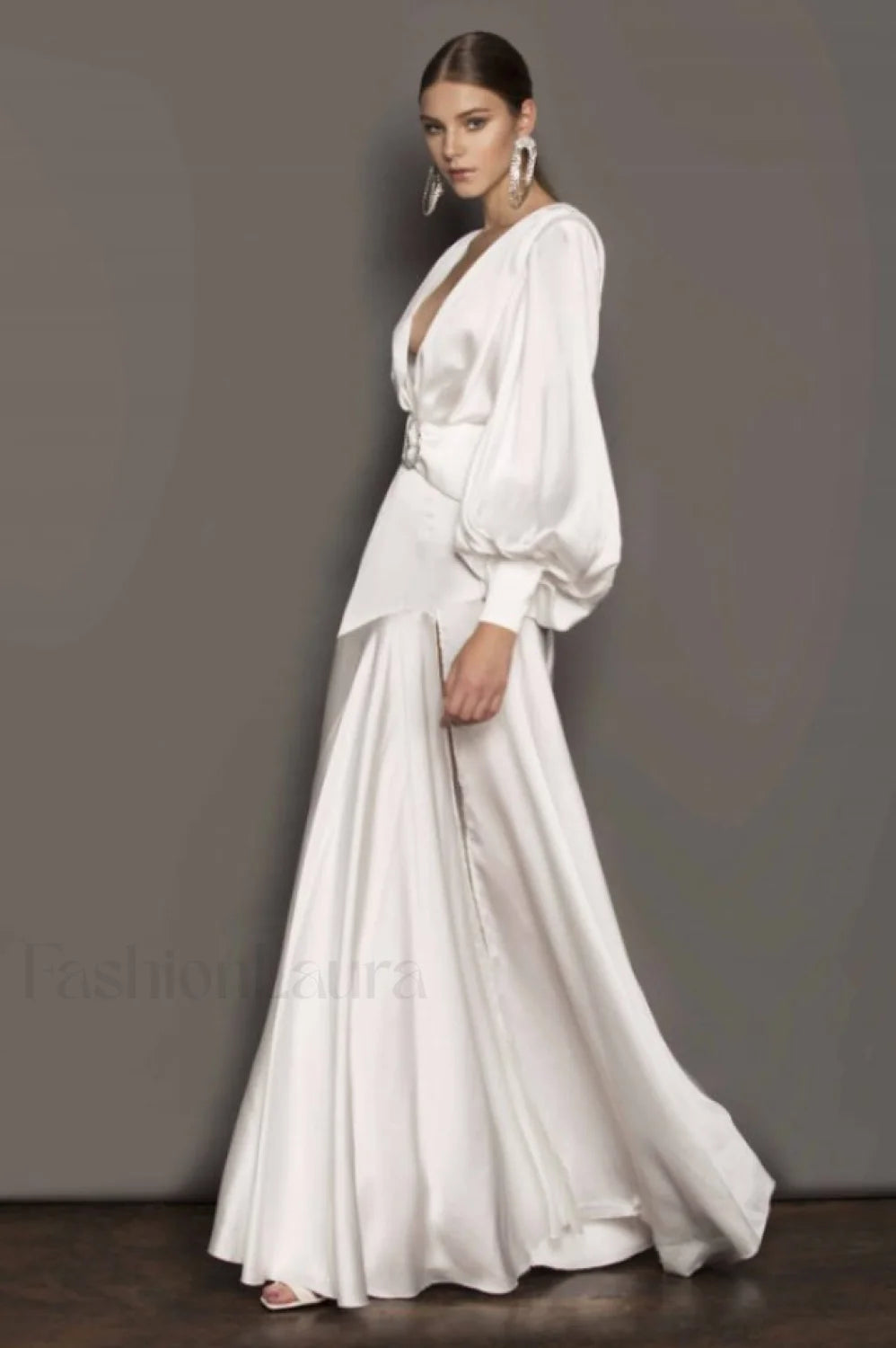 Michele Satin Stylish Formal Maxi Dress