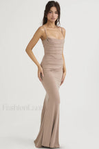 Milena Elegant Herringbone Dress
