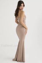 Milena Elegant Herringbone Dress