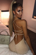 Miley Maxi Stylish Sparkle Dress S / Gold Sparkle