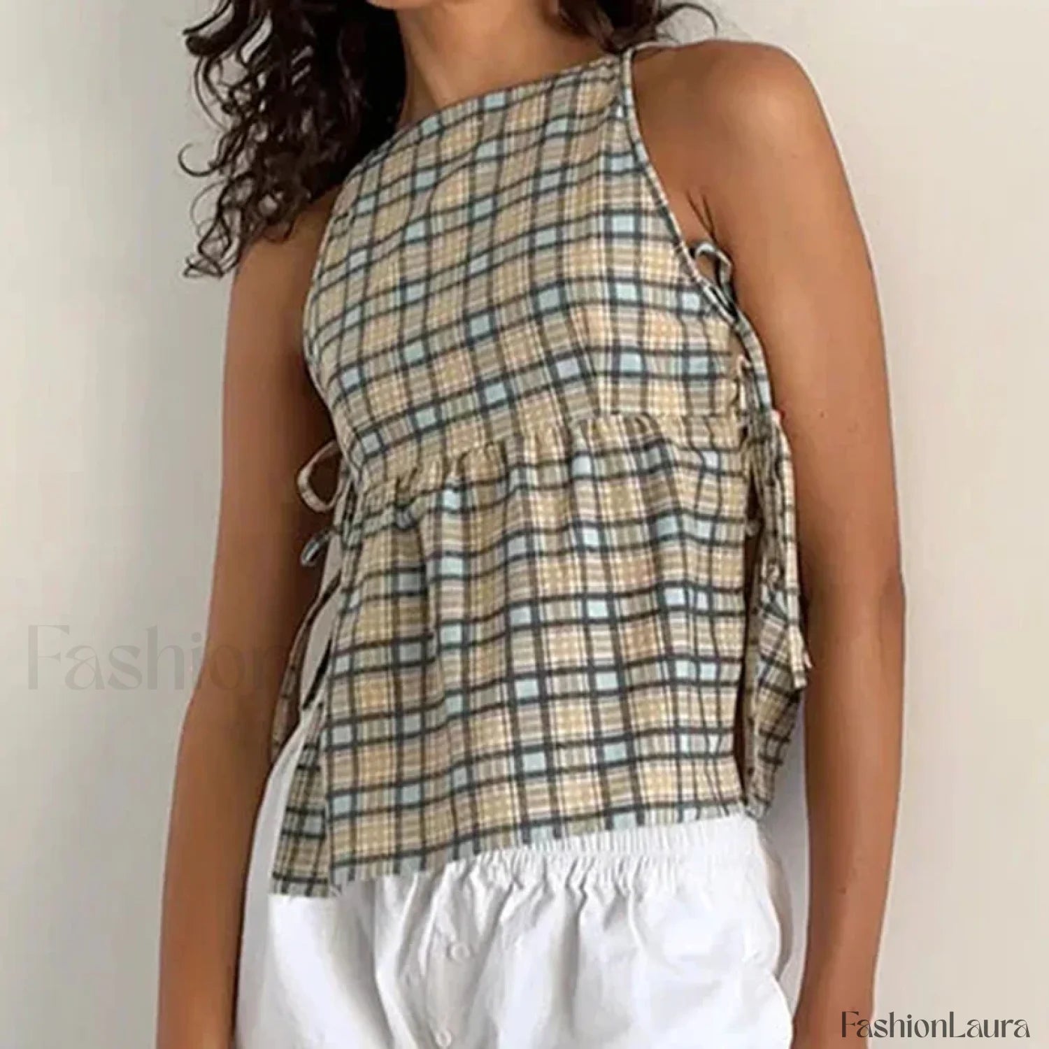Milkmaid Side Tie Crop Top