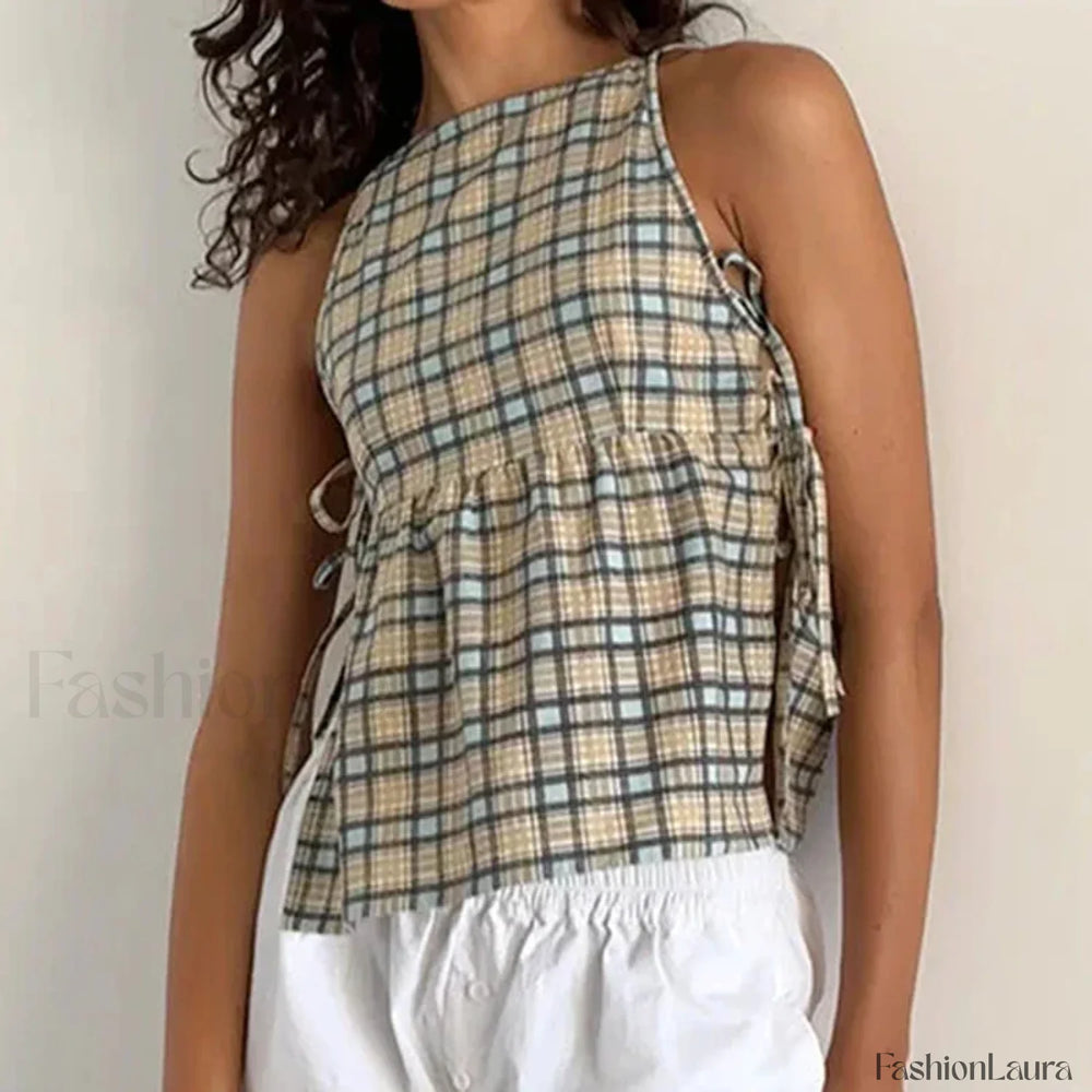 Milkmaid Side Tie Crop Top