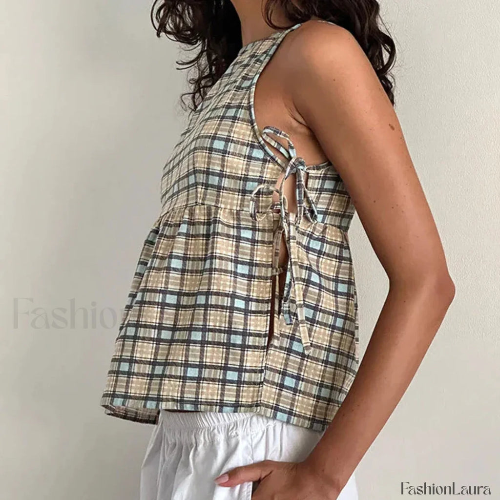 Milkmaid Side Tie Crop Top