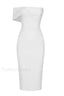 Milla Nova Draped Charming Crepe Midi Dress XS / White