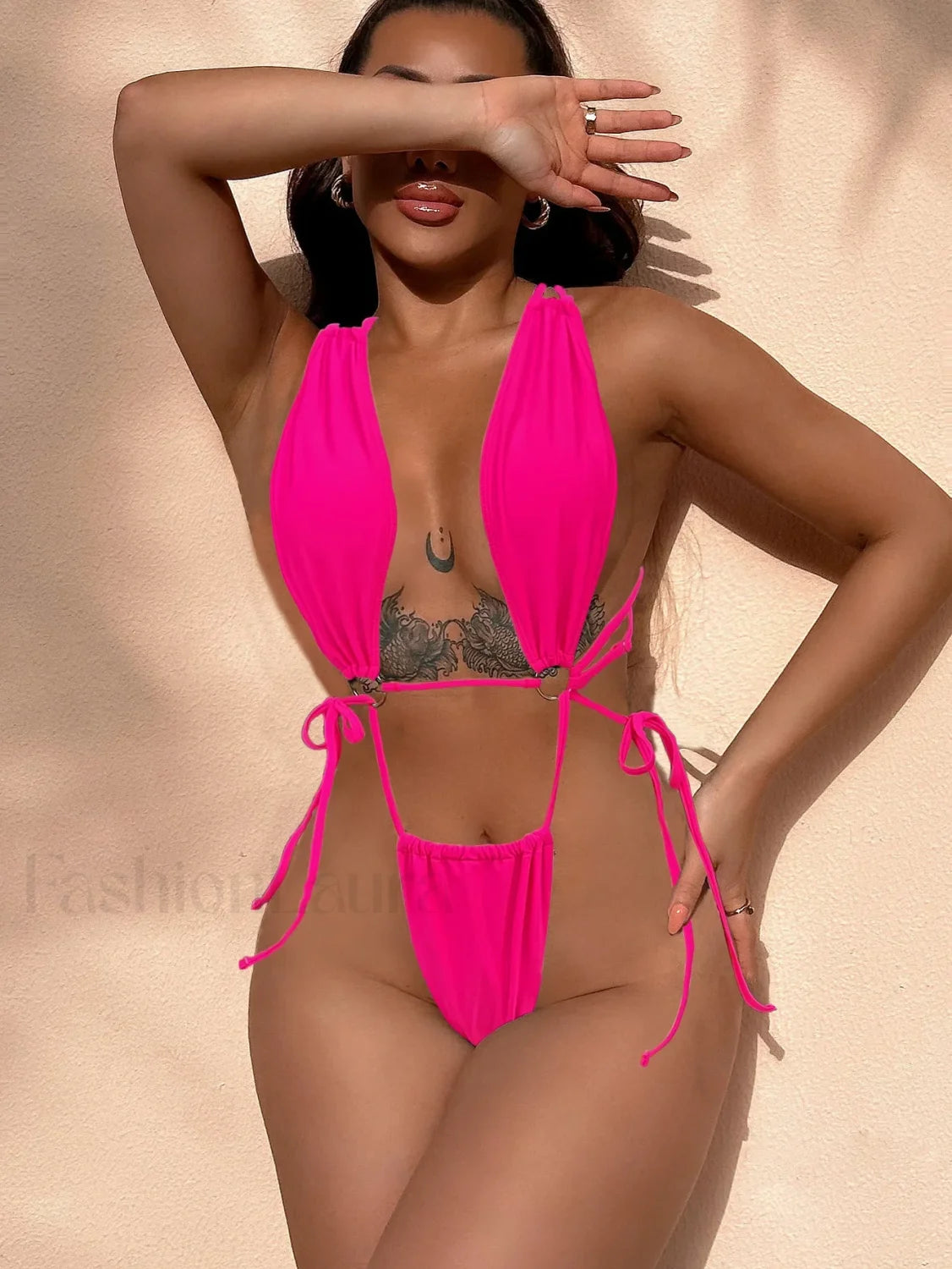 Mini Low Waist Thong One Piece rose red / S Main image