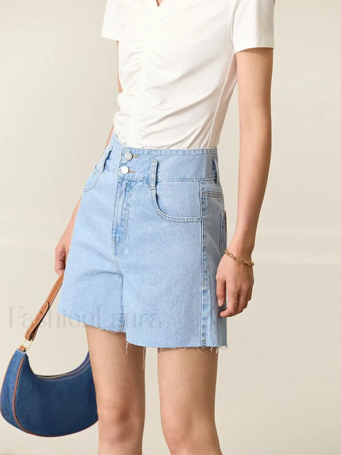 Minimalism Blue Loose Denim Short Blue / S Main image