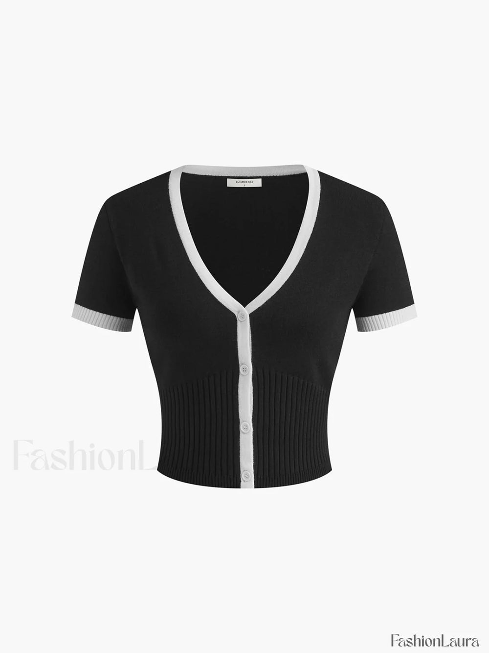 Minimalism Contrast Trim Sweater Skirt Set Sweater Co ords