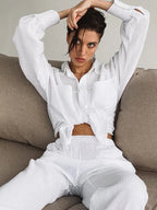 Minimalist Cotton Two Piece Pants Set Pant Sets