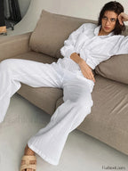 Minimalist Cotton Two Piece Pants Set Pant Sets