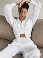 Minimalist Cotton Two Piece Pants Set Pant Sets