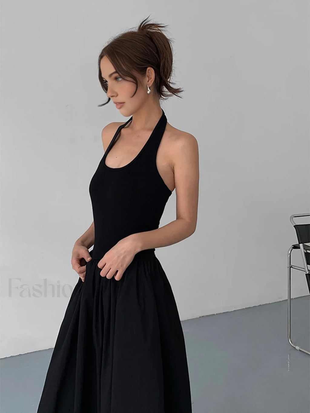Minimalist Halter Backless Long Dress Dresses