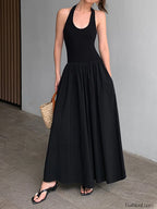 Minimalist Halter Graceful Backless Long Dress Dresses