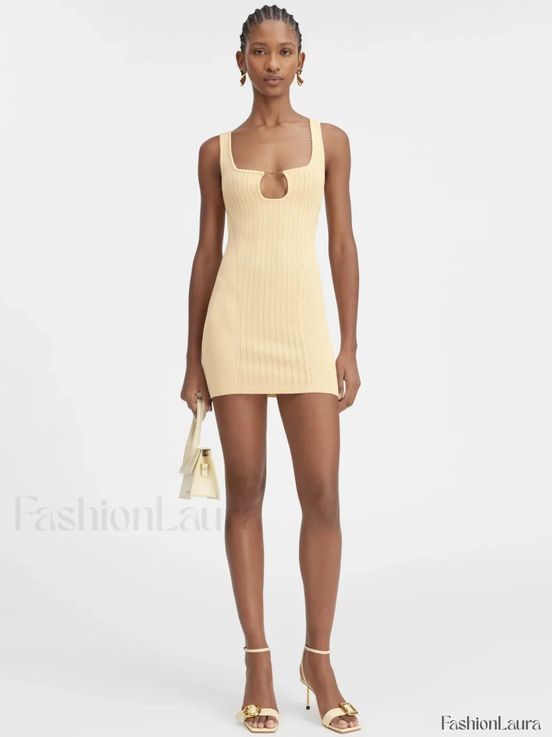 Minimalist Knit Party Mini Dress YELLOW / One Size / CHINA