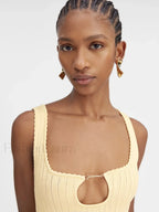 Minimalist Knit Party Mini Dress YELLOW / One Size / CHINA