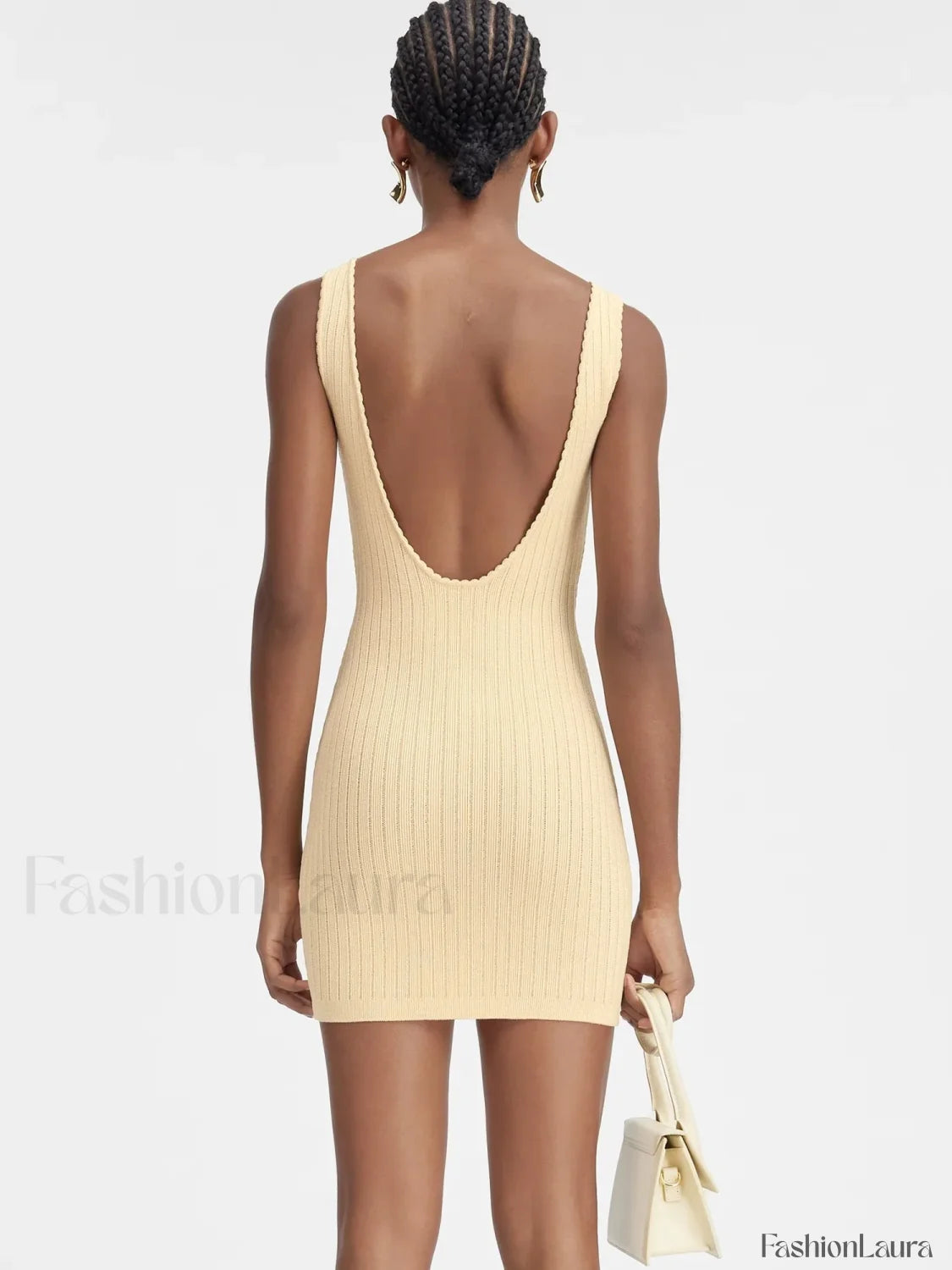 Minimalist Knit Party Mini Dress YELLOW / One Size / CHINA
