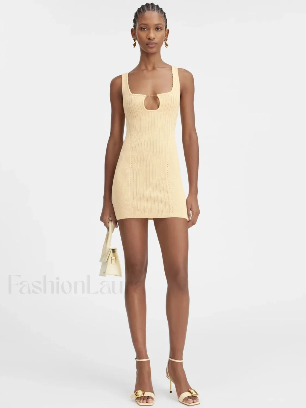 Minimalist Knit Party Mini Dress YELLOW / One Size / CHINA