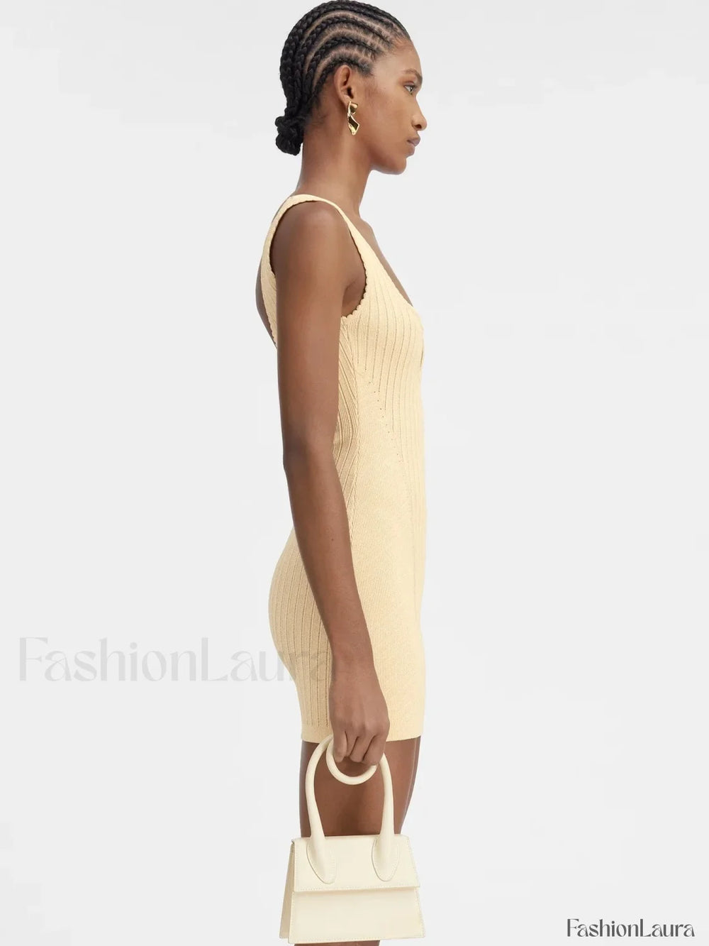 Minimalist Knit Party Mini Dress YELLOW / One Size / CHINA