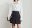 Minimalist Mountain Style Solid Casual Short Black / S