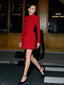 Minimalist Plain Mock Neck Dress Red / XS Dresses
