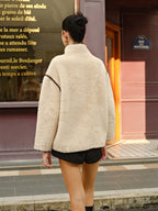 Minky Contrast Piping Fleece Jacket Fleece Jackets