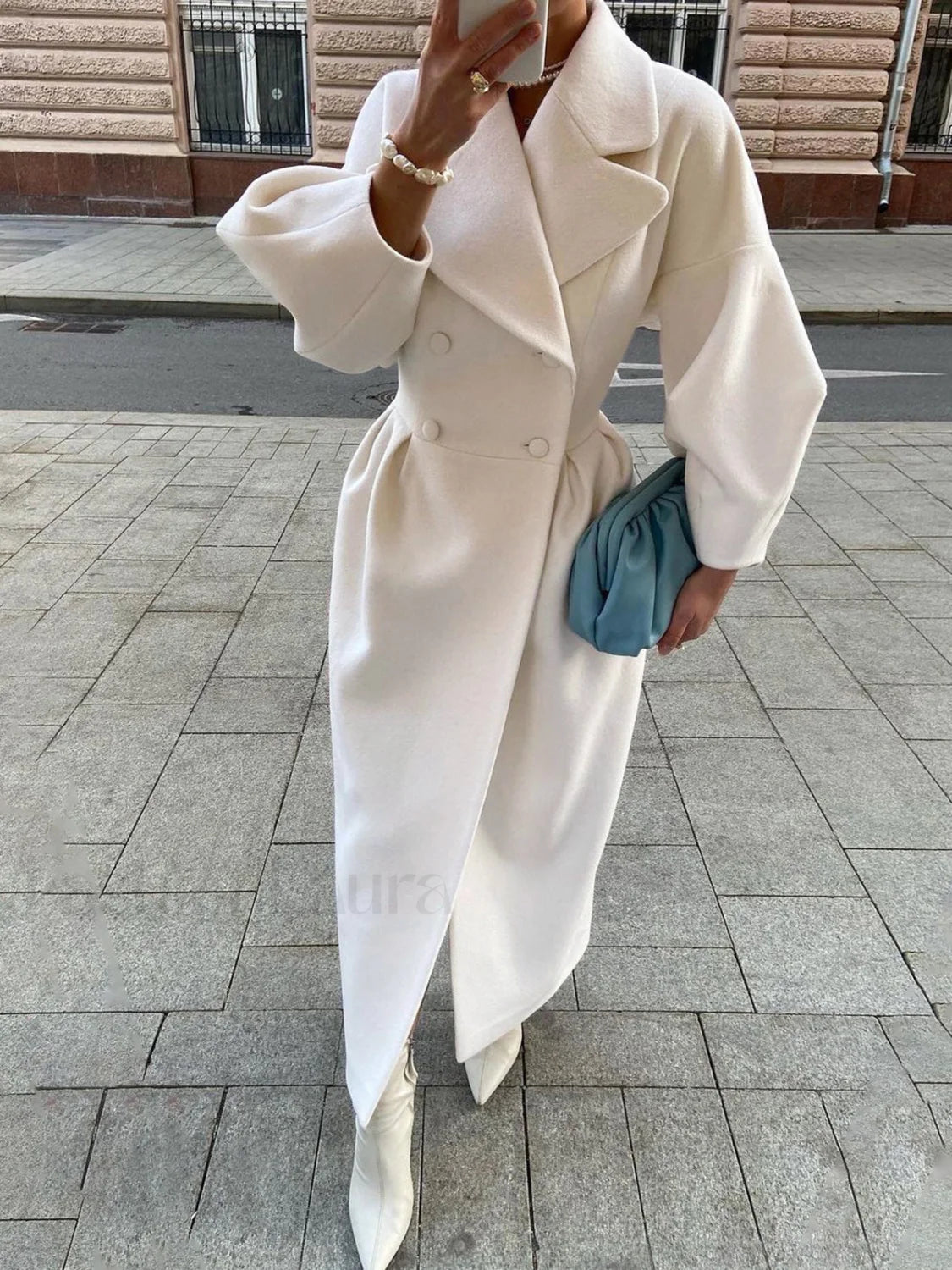 Miss Paris Graceful Trench Coat White / XS Wool Coats Main image