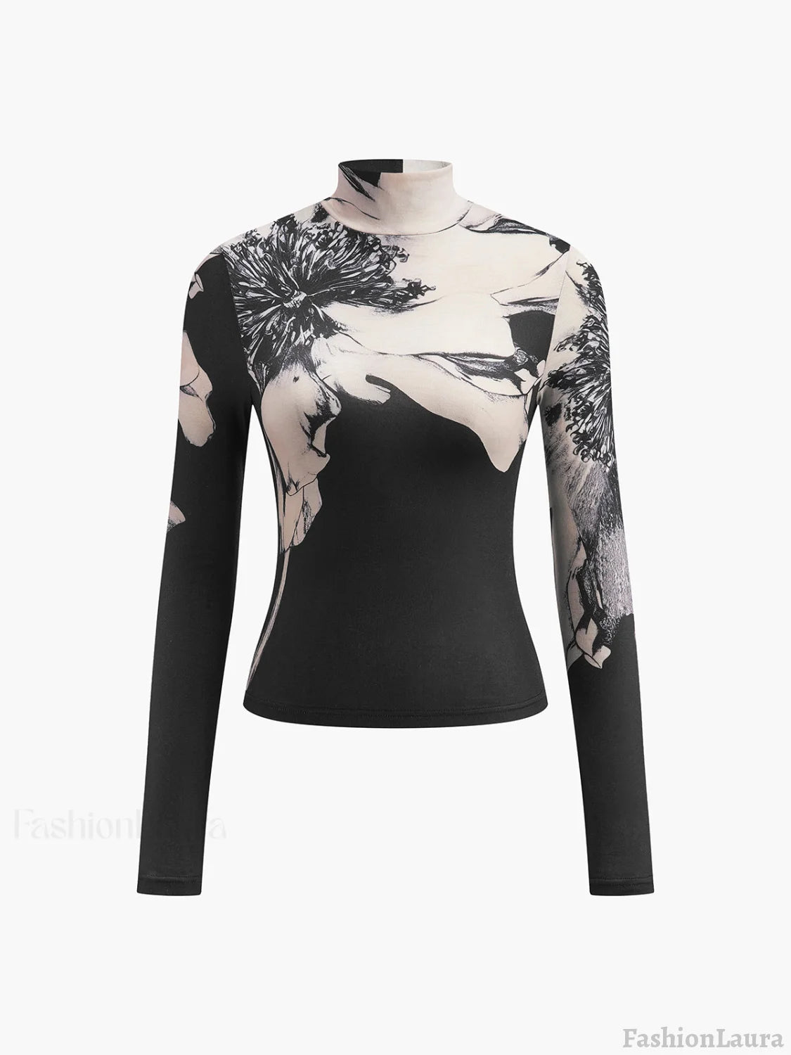 Mock-Neck Tye Dye Printed Shirt Secondary image