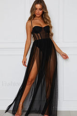 Modern Muse Stylish Maxi Dress S / Black