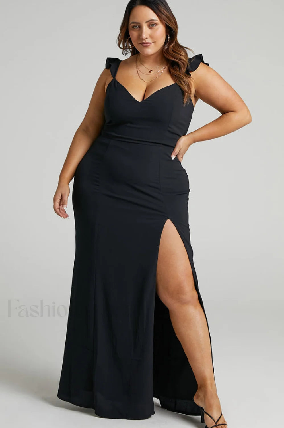 More Than This Charming Ruffle Strap Maxi Dress