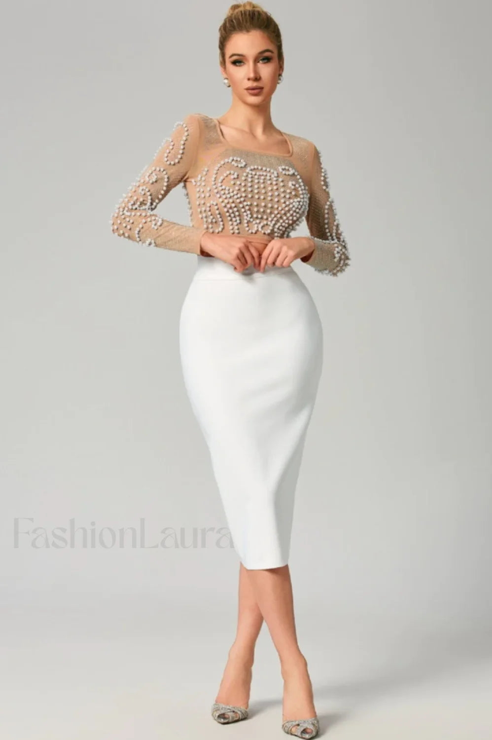 Motina Pearl Stylish Mesh Bandage Set XS / White