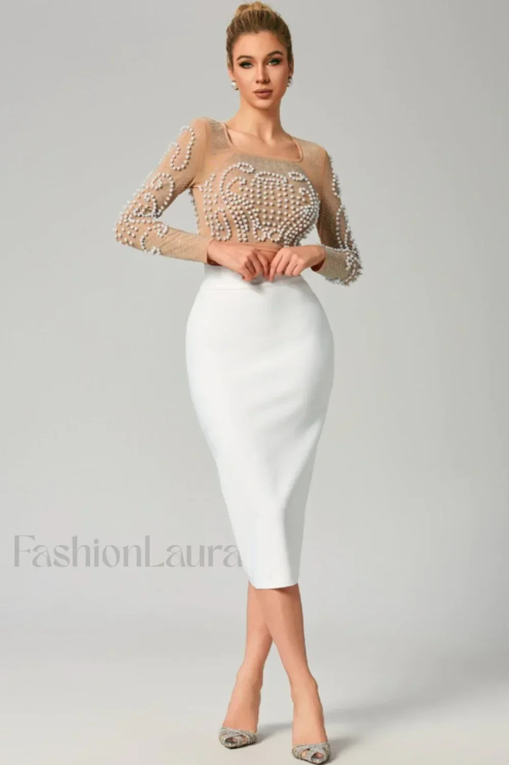 Motina Pearl Stylish Mesh Bandage Set XS / White