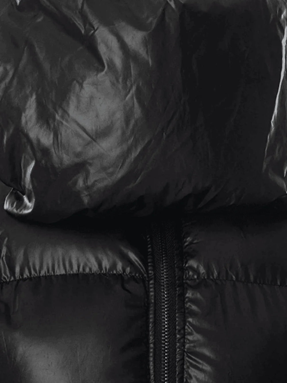 Muffler Scarf Detail Black Puffer Jacket Jackets