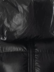 Muffler Scarf Detail Black Puffer Jacket Jackets