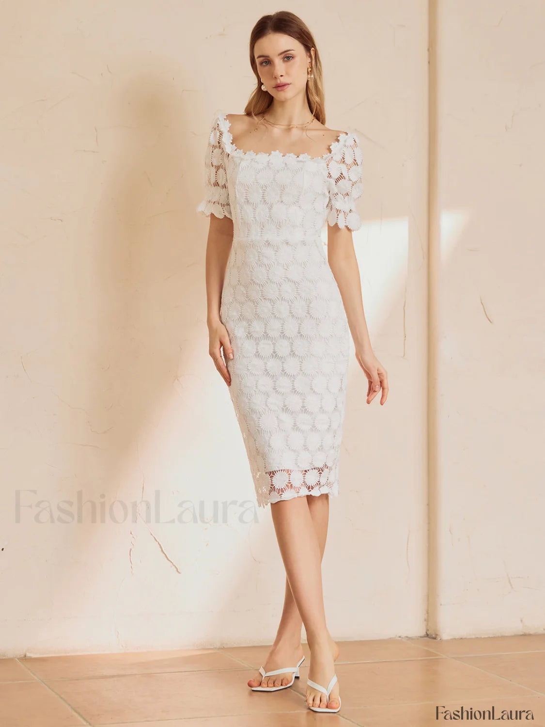Multi Floral Graceful Midi Dress Dresses
