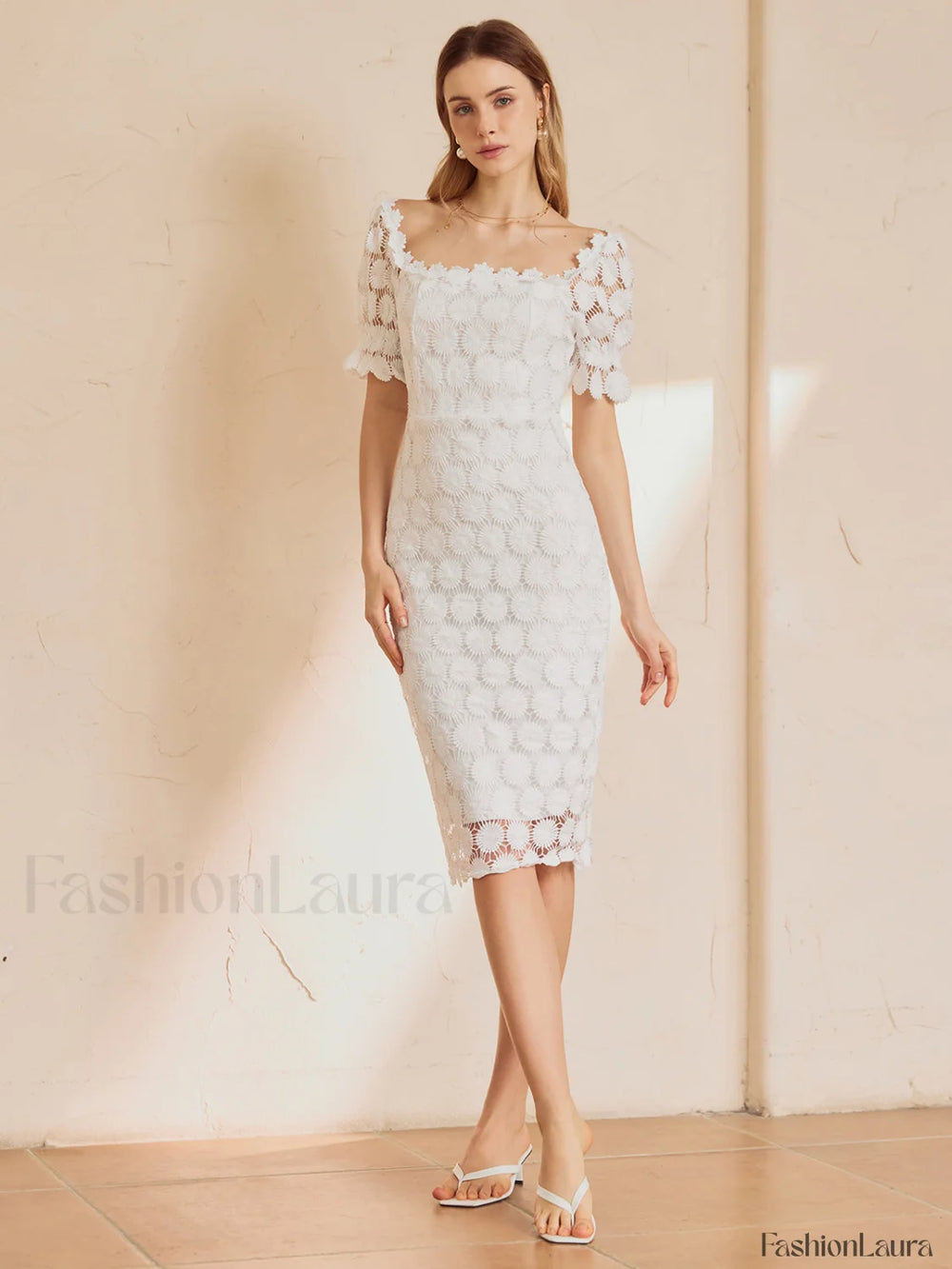 Multi Floral Graceful Midi Dress Dresses