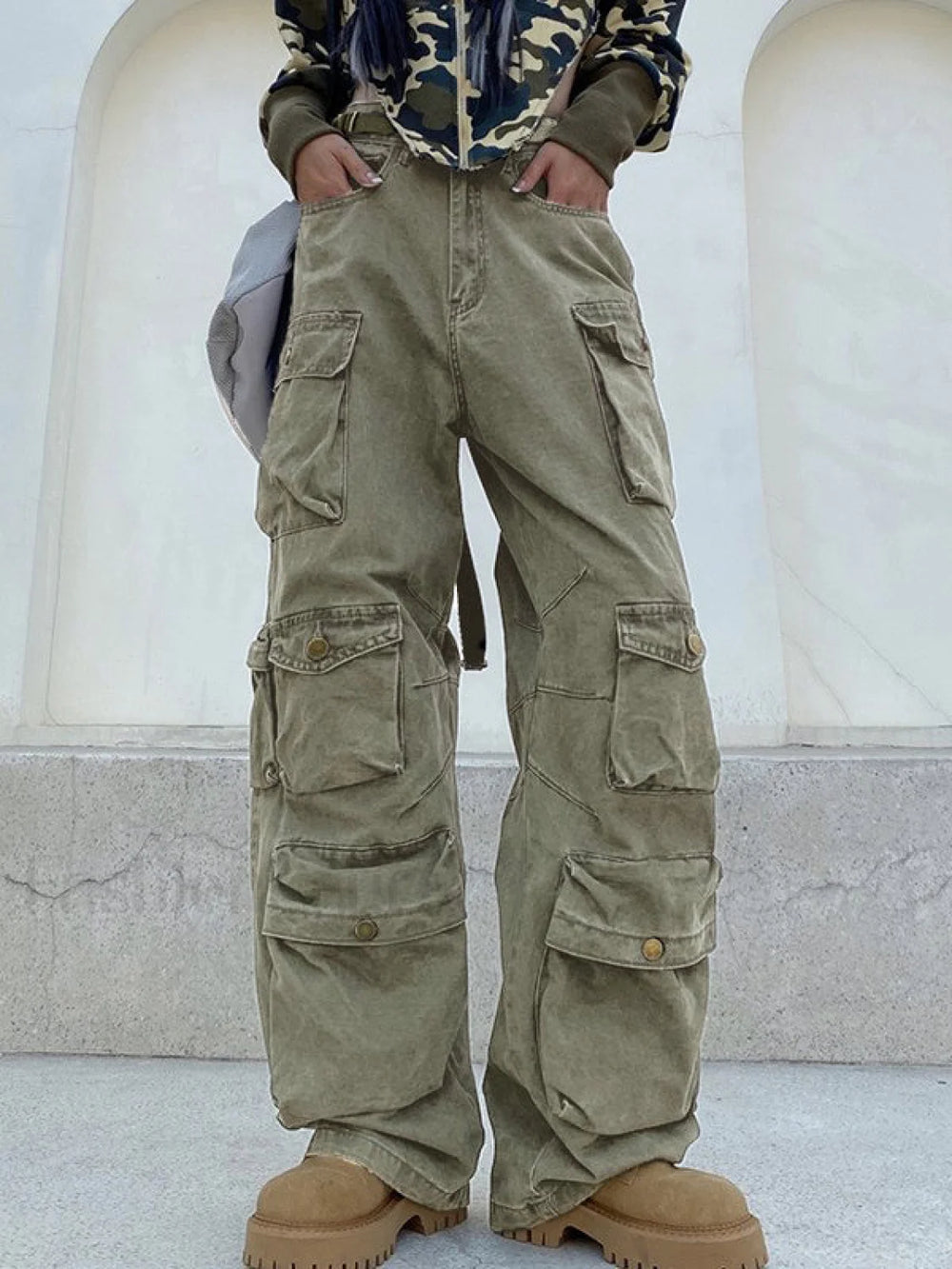 Multi Pockets Vintage Baggy Cargo Jeans Cargo Jeans