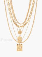 Multi Strand Gold Layered Necklace Gold / One Size Necklaces