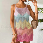 Multicolor Macaron Slip Dress Cover Up MULTI / S
