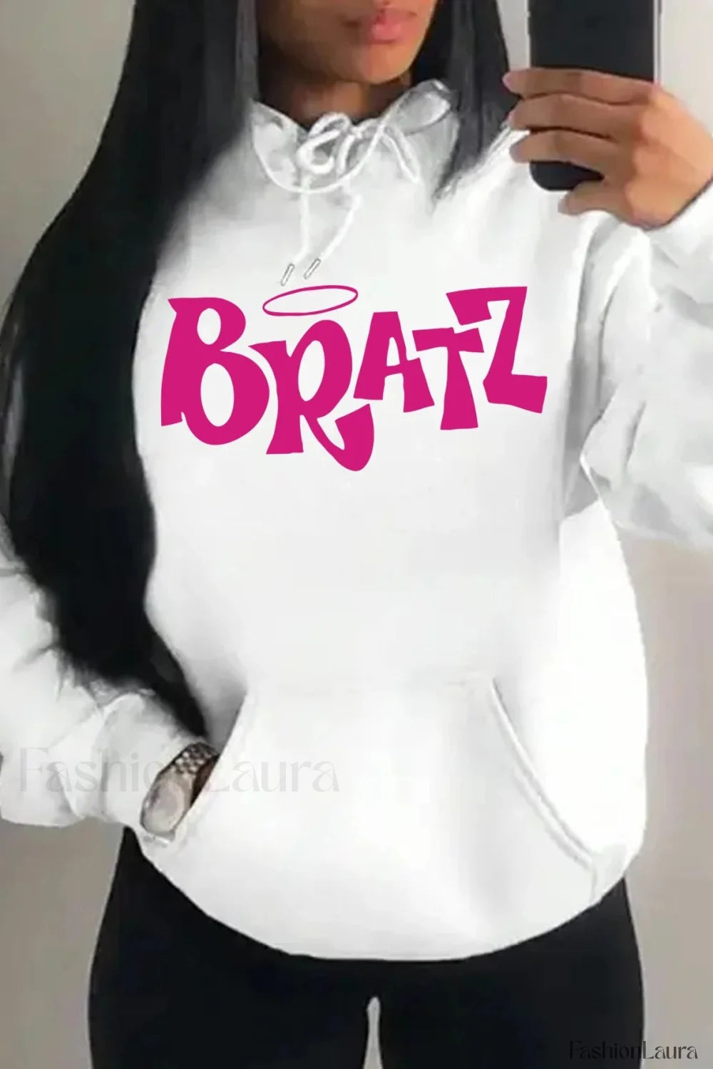 Multicolor Streetwear Pocket Hoodie White / S