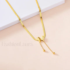 Multilayer Butterfly Gold Stainless Choker Jewelry Gift Necklace Gold