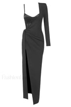 Muriel Bandage Corset Charming Look Maxi Dress XS / Black