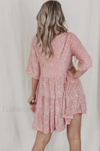 My Queen Sequin Charming Baby Doll Dress
