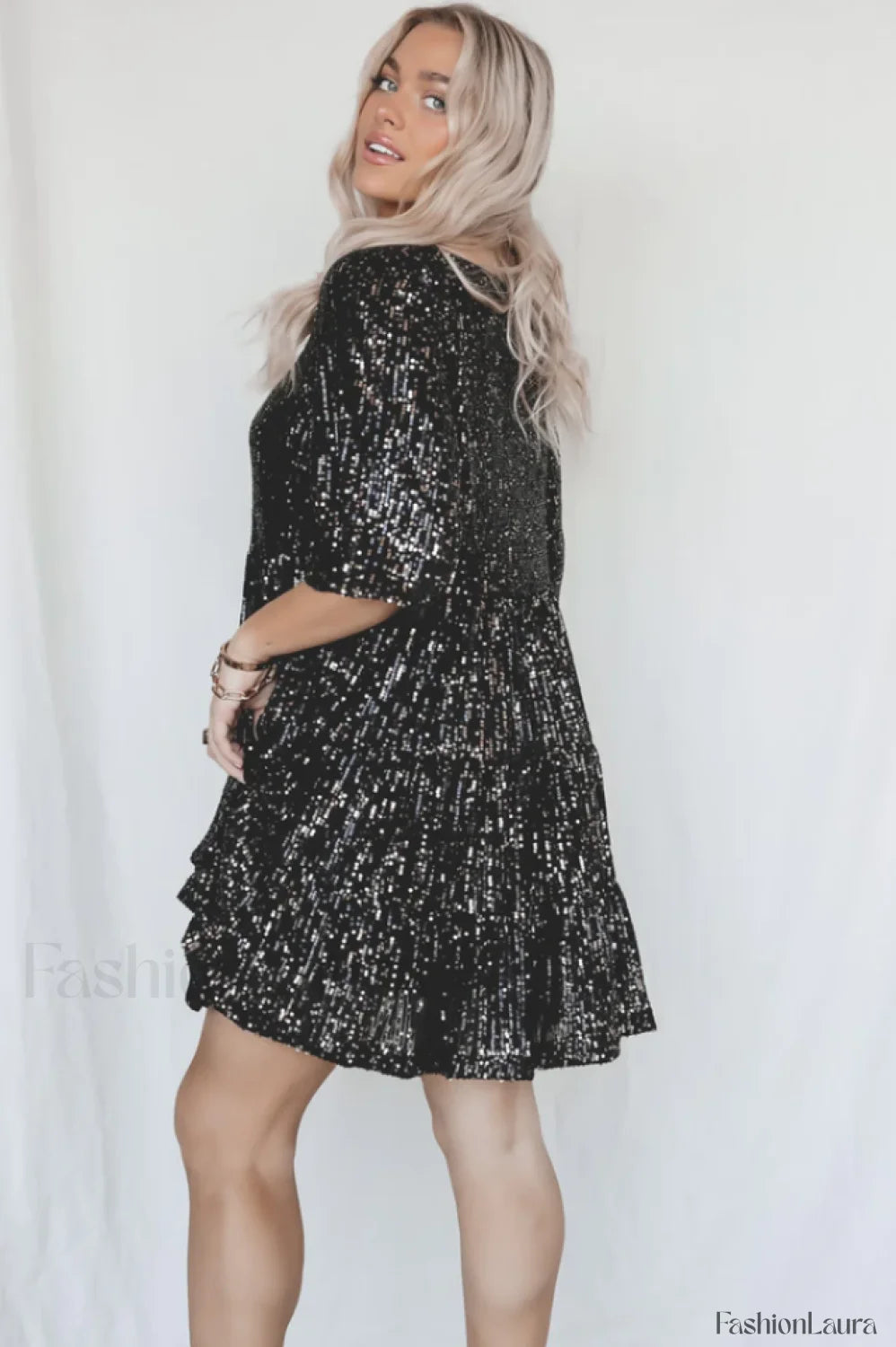 My Queen Sequin Charming Baby Doll Dress