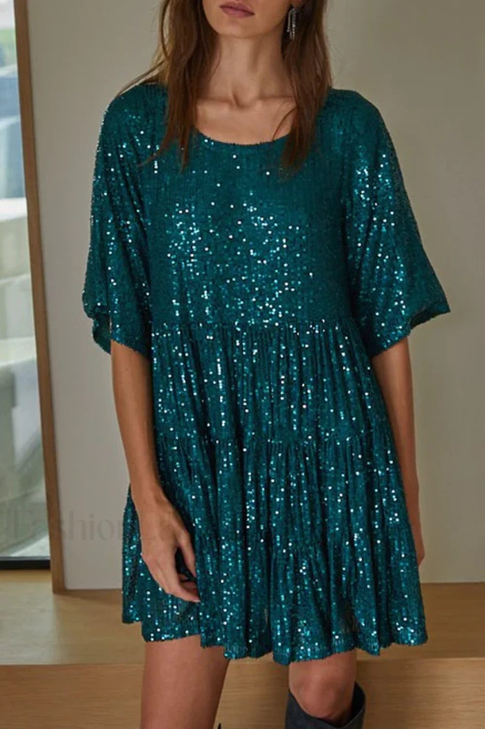 My Queen Sequin Charming Baby Doll Dress