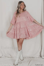 My Queen Sequin Charming Baby Doll Dress