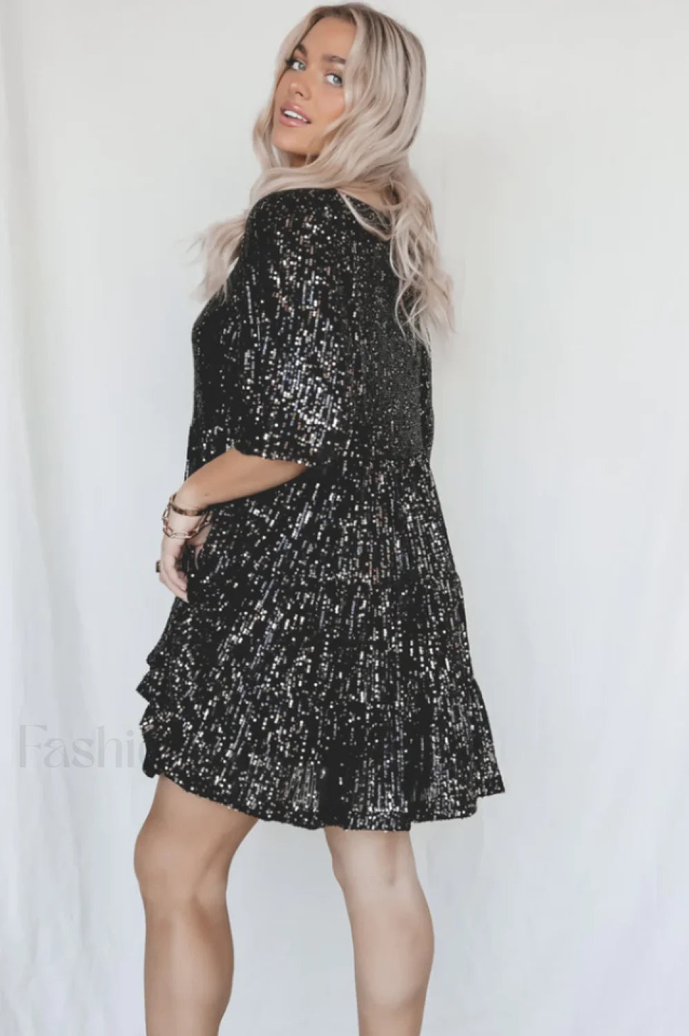 My Queen Sequin Charming Baby Doll Dress