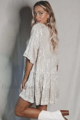 My Queen Sequin Charming Baby Doll Dress