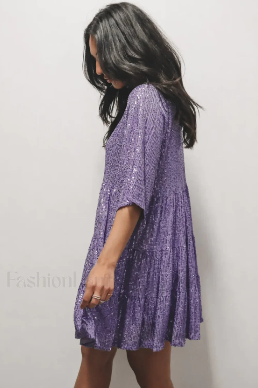 My Queen Sequin Charming Baby Doll Dress