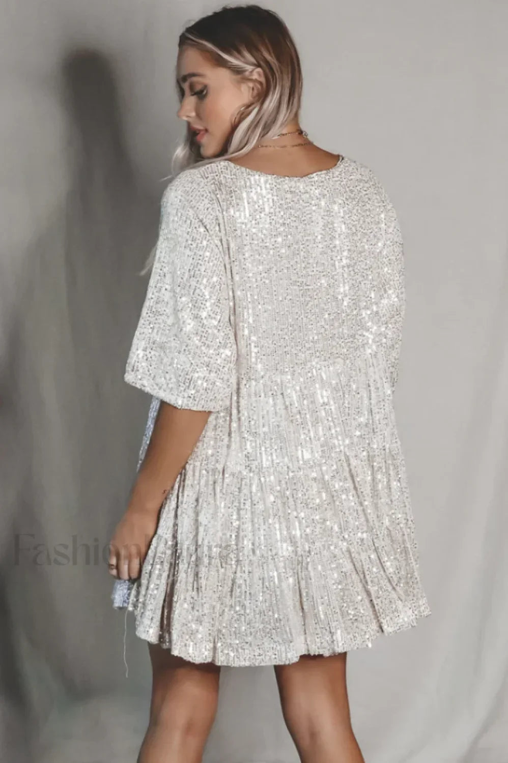 My Queen Sequin Charming Baby Doll Dress